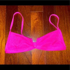 Pink Azure V Wire Tank Bikini Top